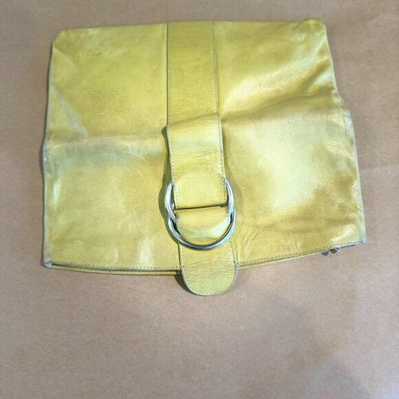HOBO International Green Leather Envelope Foldover Zip Clutch - Picture 4 of 11